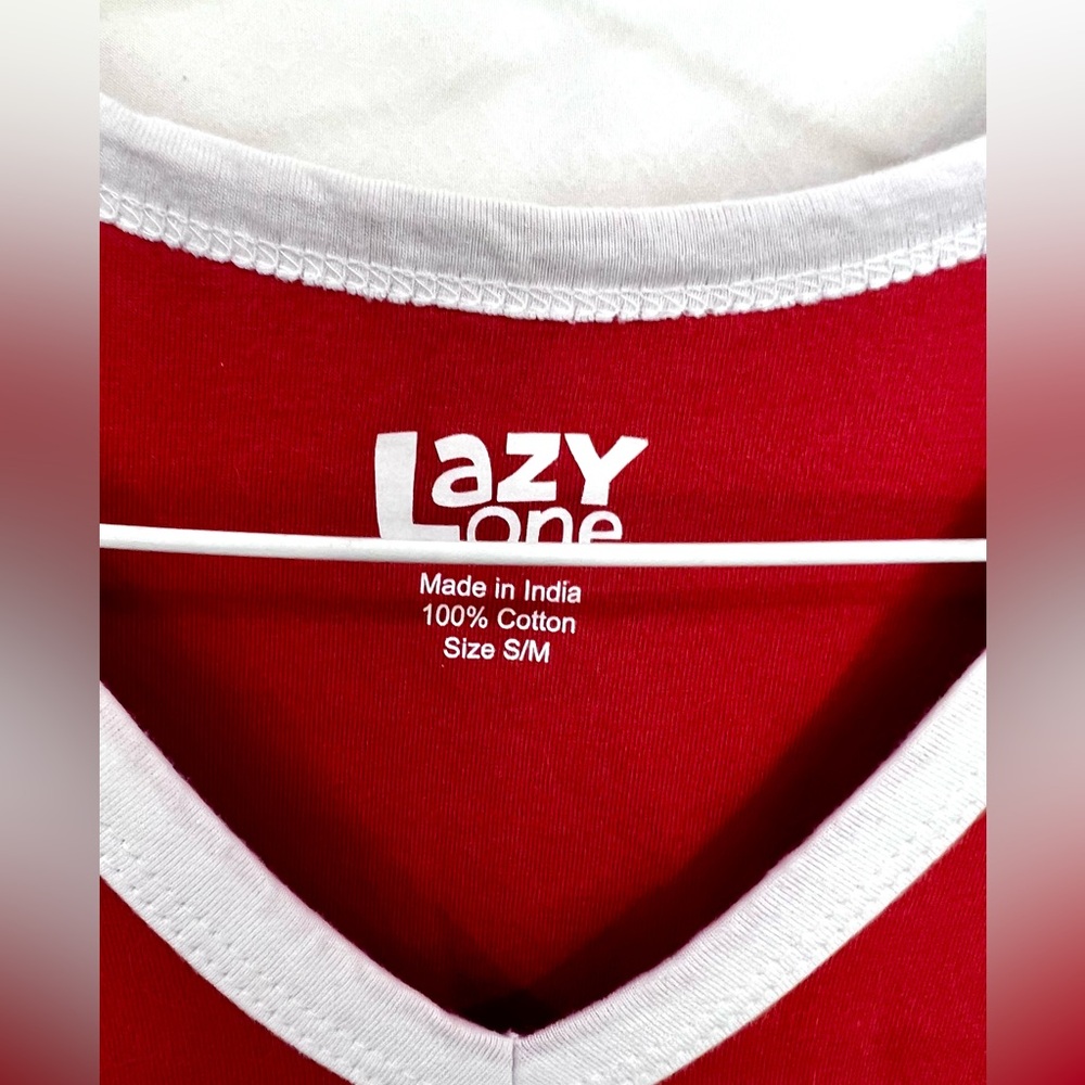 Lazy One Red and White Cotton Nightshirt - Picture 5 of 5
